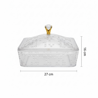 Elegant Acrylic Candy Box with Lid – Square Design (L)