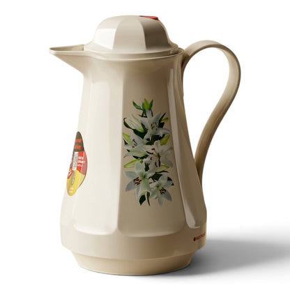 Rotpunkt German Vacuum Flask – White Lily Floral Print Edition (1.0 Liter)
