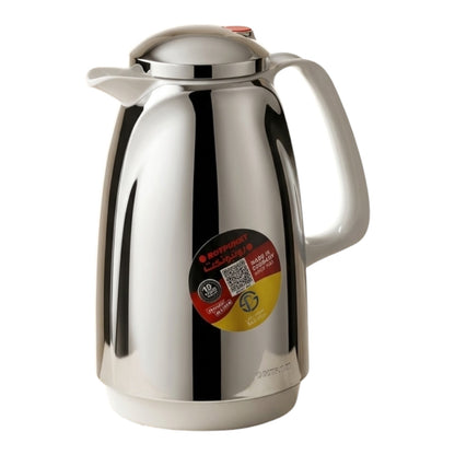 Rotpunkt German Vacuum Flask – Silver & White Accents (0.5 Liter)