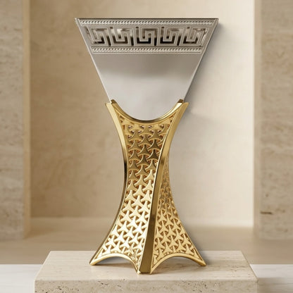 Luxury Silver & Gold Greek Key Incense Burner – (M)