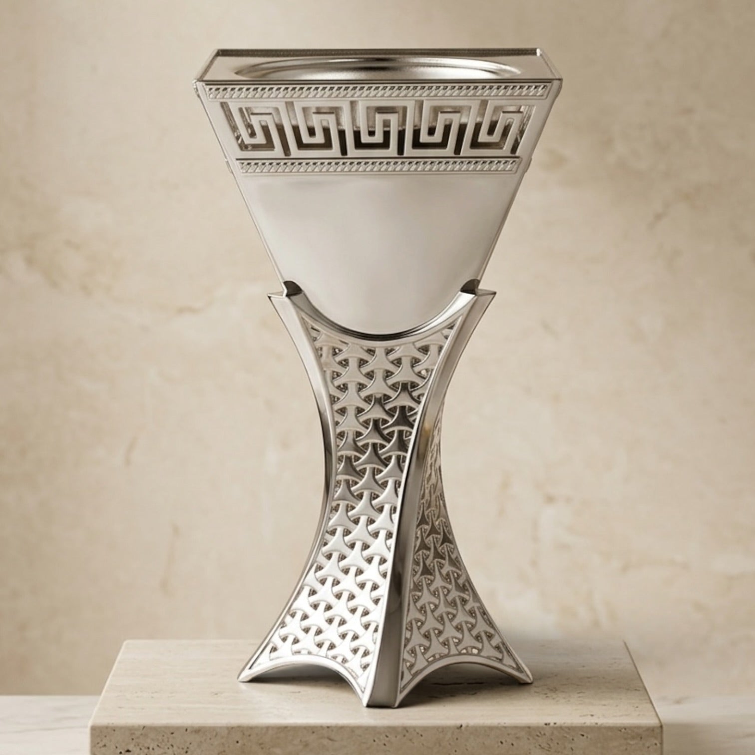 Luxury Silver Greek Key Incense Burner – (M)