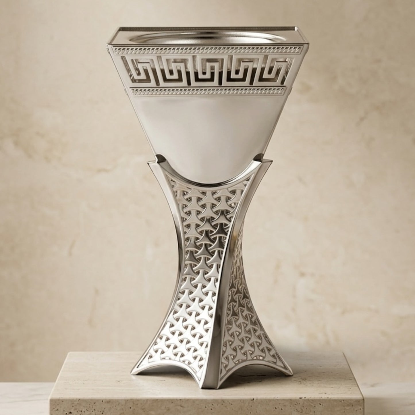 Luxury Silver Greek Key Incense Burner – (M)