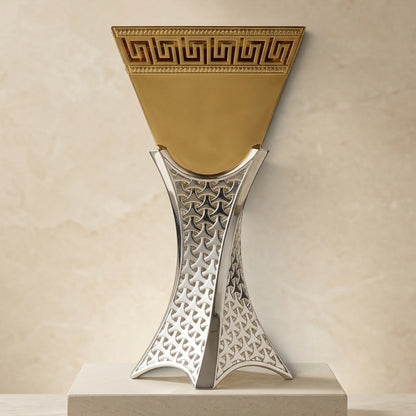 Luxury Gold & Silver Greek Key Incense Burner – (L)