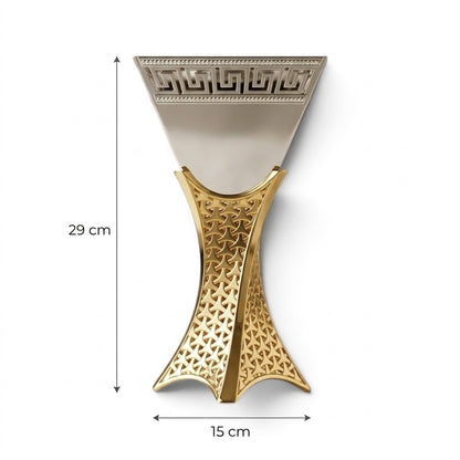 Luxury Silver & Gold Greek Key Incense Burner – (L)