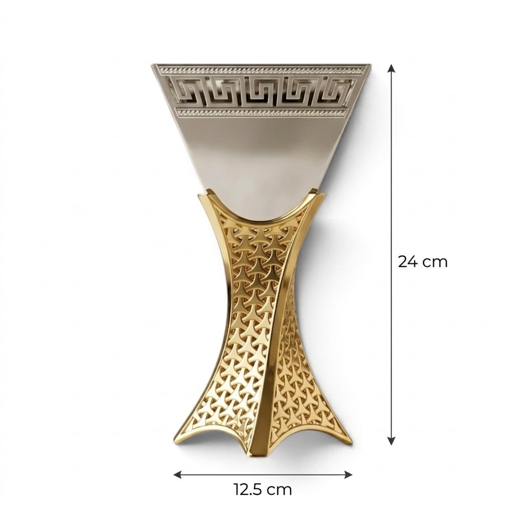 Luxury Silver & Gold Greek Key Incense Burner – (M)