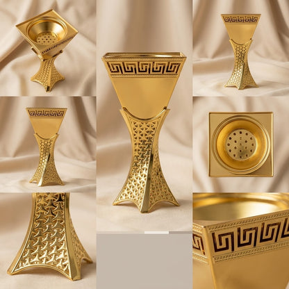 Luxury Golden Greek Key Incense Burner – (L)