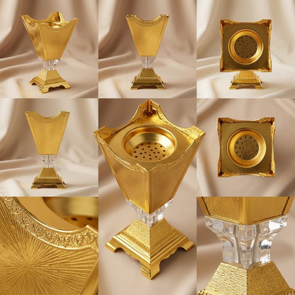 Luxury Gold & Crystal Sunburst Incense Burner