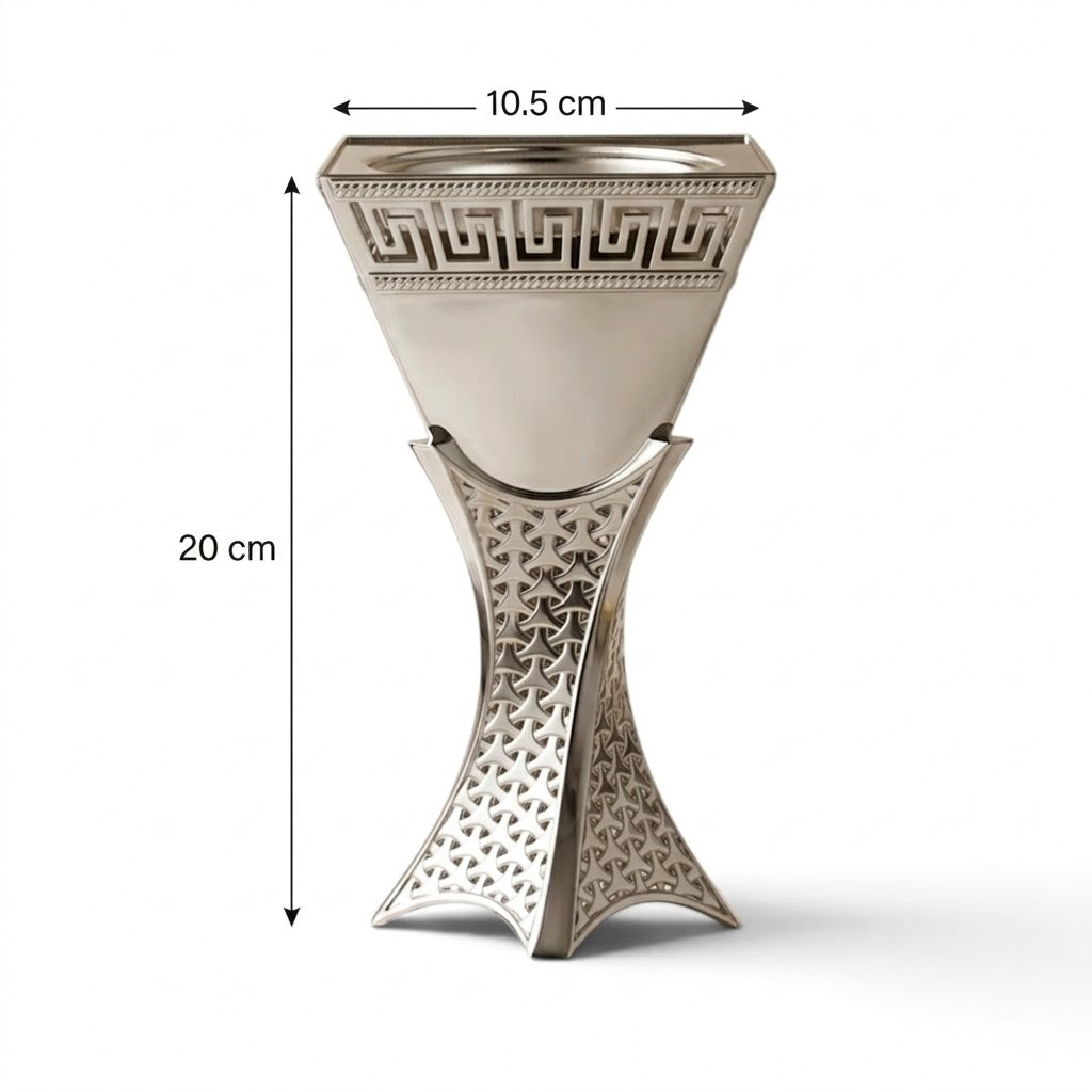 Luxury Silver Greek Key Incense Burner – (S)