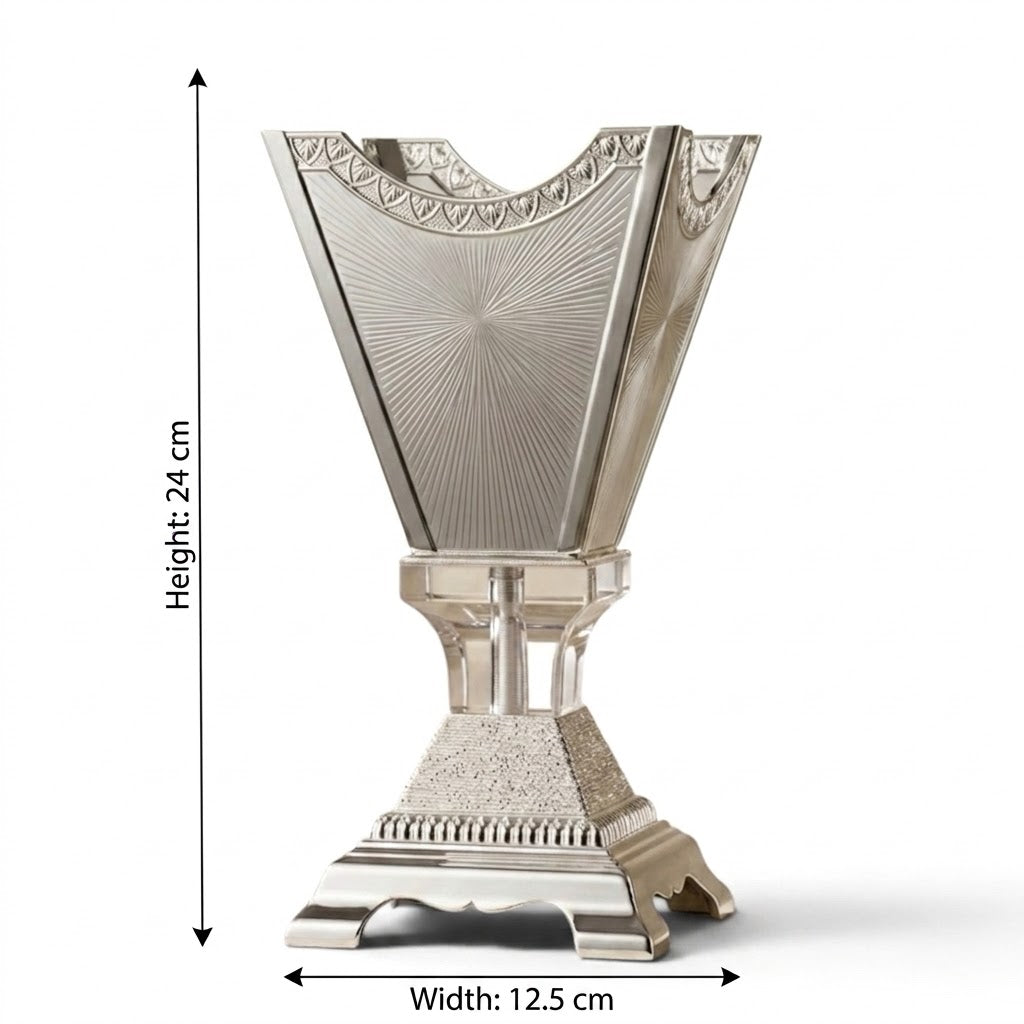 Luxury Silver & Crystal Sunburst Incense Burner