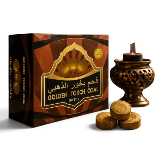 Golden Torch Premium Incense Charcoal Discs (80 Round Pieces)