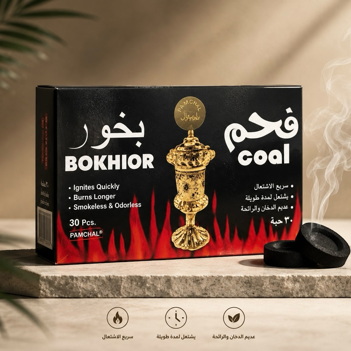 Pamchal Quick Lighting Incense Charcoal Tablets (30 Pieces)
