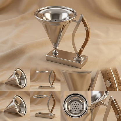Grand Architectural Stainless Steel & Wood Incense Burner (Size XL)