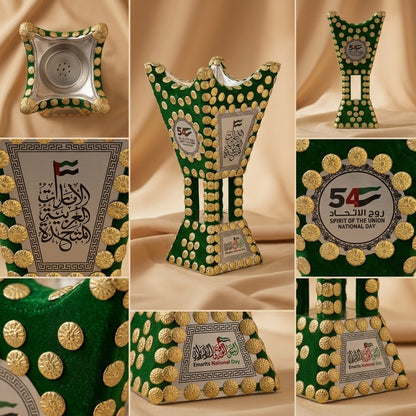 UAE National Day Green Velvet Incense Burner – Medium Size (M)