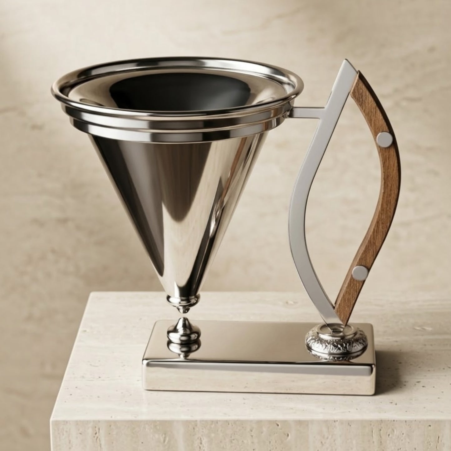 Grand Architectural Stainless Steel & Wood Incense Burner (Size XL)
