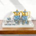 Grandeur 24-Piece Thermal Flask & Tea Set: Silver & Gold Accents