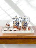 Almarjan 24-Piece Flask Set: Silver & Gold Elegance