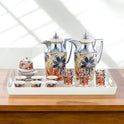 Almarjan 24-Piece Flask Set: Silver & Gold Elegance