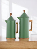 Almarjan Duo Flask Set: 1L & 0.6L Thermal Elegance - Green & Yellow