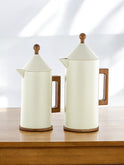 Almarjan Duo Flask Set: 1L & 0.6L Thermal Elegance - white & beige