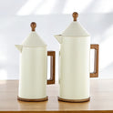 Almarjan Duo Flask Set: 1L & 0.6L Thermal Elegance - white & beige