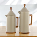 Almarjan Duo Flask Set: 1L & 0.6L Thermal Elegance - white & beige