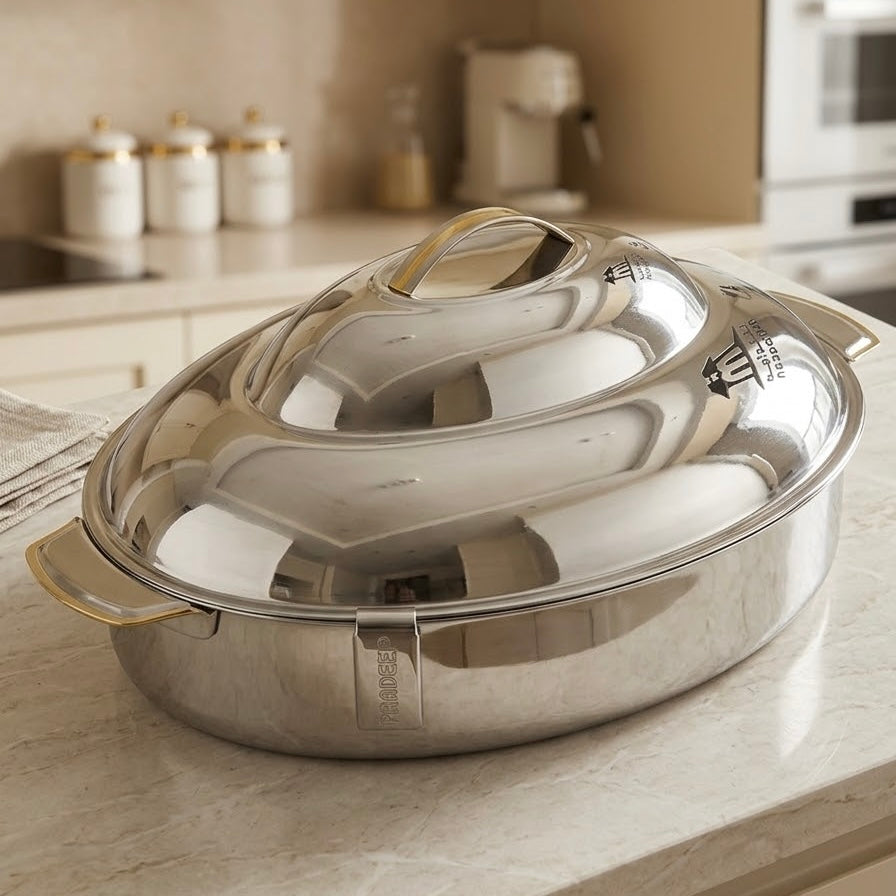 Pradeep Oval Stainless Steel Insulated Hot Pot – 9000 ml