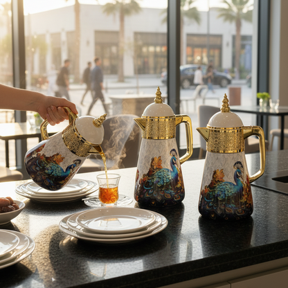 Elegant Flask Set – 3 Pieces (1L + 0.7L + 0.5L) - Peacock