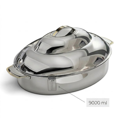Pradeep Oval Stainless Steel Insulated Hot Pot – 9000 ml