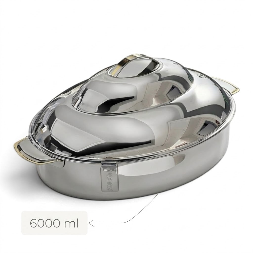 Pradeep Oval Stainless Steel Insulated Hot Pot – 6000 ml
