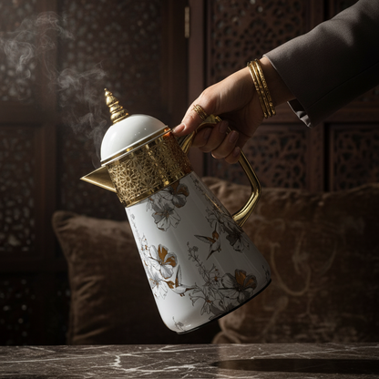 Elegant Floral Flask Set – 3 Pieces (1L + 0.7L + 0.5L) - Bird-Gold