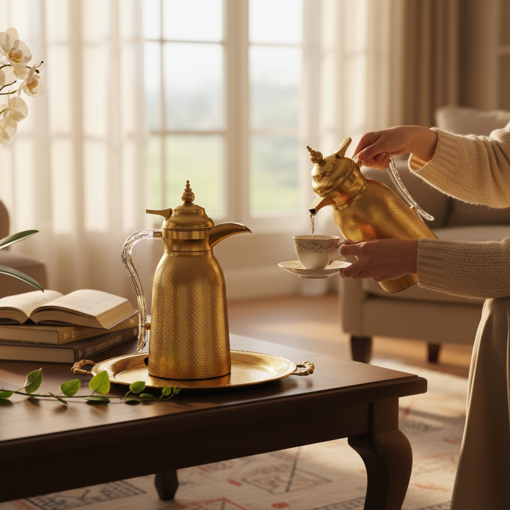 Nice 2-Piece Stainless Steel Flask Set Mat-Gold – 1L + 1L