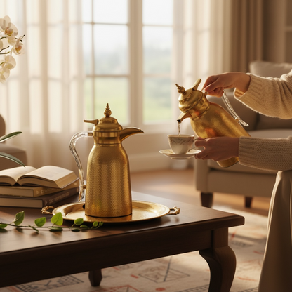 Nice 2-Piece Stainless Steel Flask Set Mat-Gold – 1L + 1L