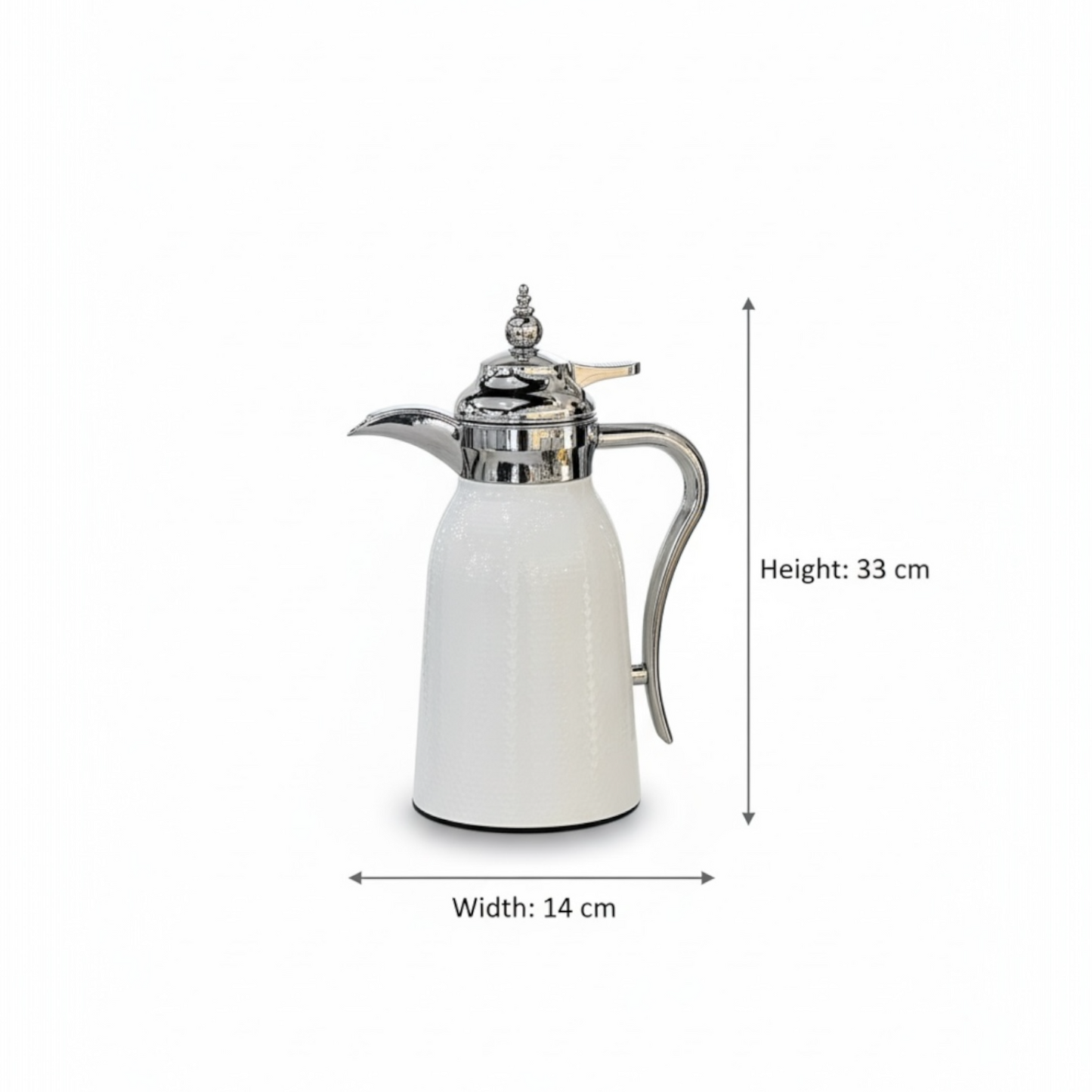 Nice 2-Piece Stainless Steel Flask Set White-Silver – 1L + 1L