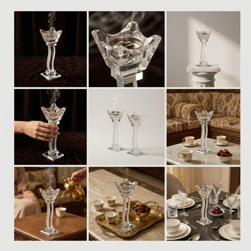 Luxury Crystal Incense Burner (20 cm) – Elegant & Modern Design