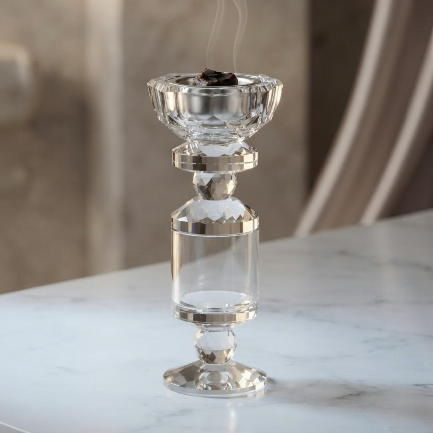 Luxury All-Glass Crystal Incense Burner – (L)