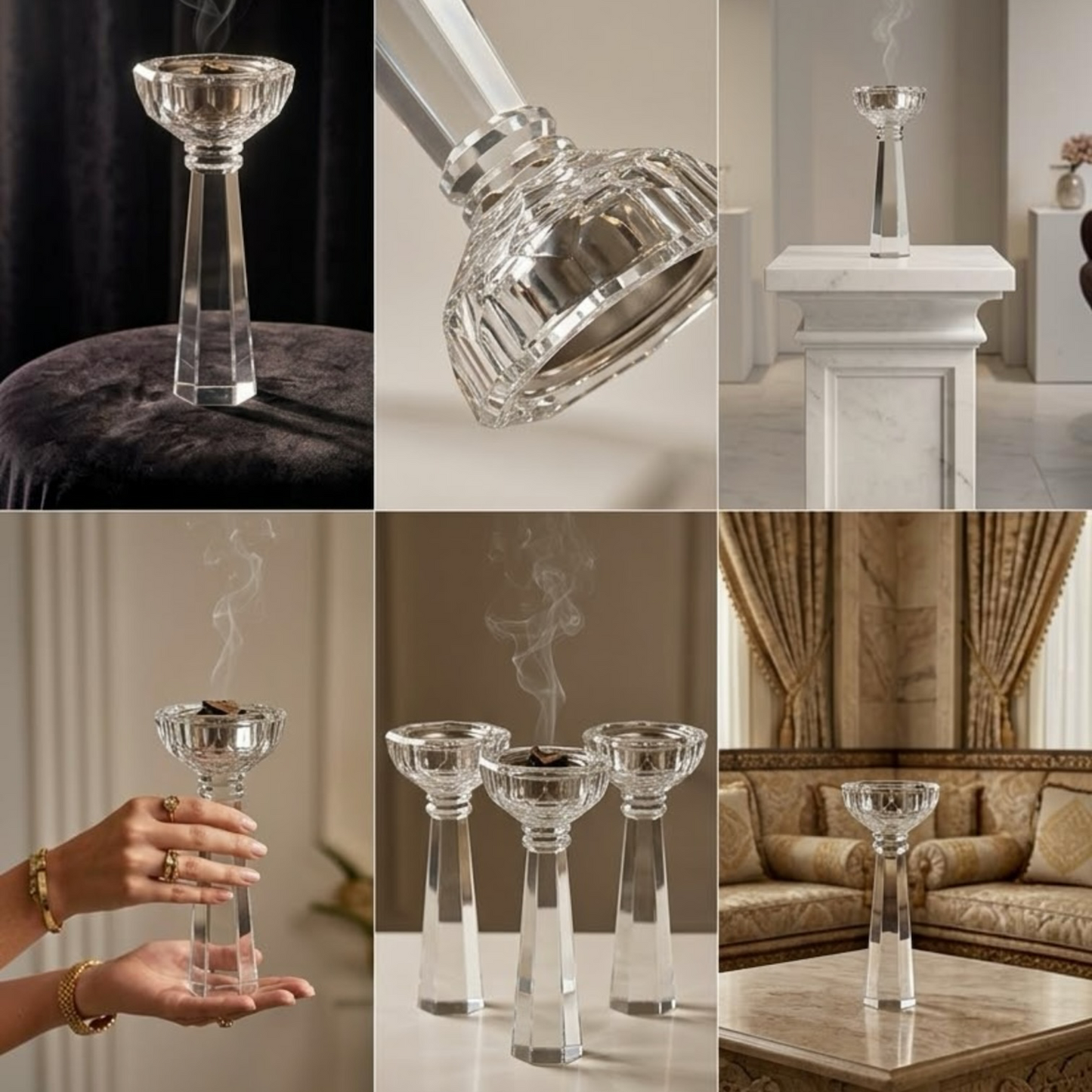 Compact Crystal Incense Burner (S)