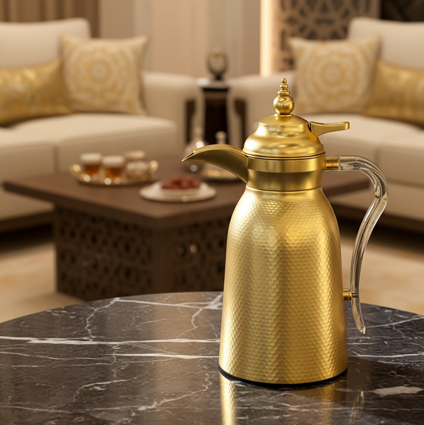 Nice 2-Piece Stainless Steel Flask Set Mat-Gold – 1L + 1L