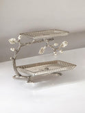 Botanical Branch 2-Tier Cake Stand - Gold & Silver
