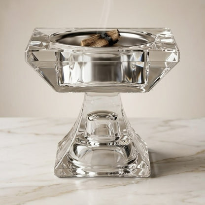Low-Profile Square Crystal Incense Burner (7.5 cm)