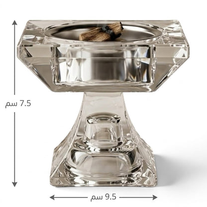 Low-Profile Square Crystal Incense Burner (7.5 cm)