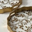 Decorative Round Trays with Ornate Detailing (Set of 2)