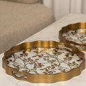 Decorative Round Trays with Ornate Detailing (Set of 2)