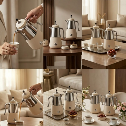 Luxury Lory Silver Tea & Coffee Dallah Set (2 x 1.0L)