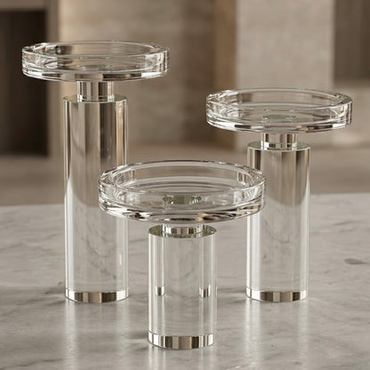 Luxury 3-Piece Crystal Pedestal Candy Stand Set