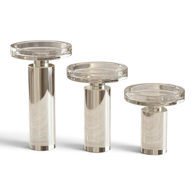 Luxury 3-Piece Crystal Pedestal Candy Stand Set