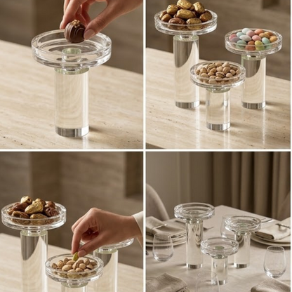 Luxury 3-Piece Crystal Pedestal Candy Stand Set