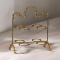 Tiered Elegance Cup Holder: Silver & Gold & Black Display Stand