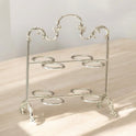Tiered Elegance Cup Holder: Silver & Gold & Black Display Stand