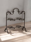 Tiered Elegance Cup Holder: Silver & Gold & Black Display Stand