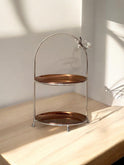 Birdsong" Tiered Serving Stand: 2 or 3 Layers, Black or Silver